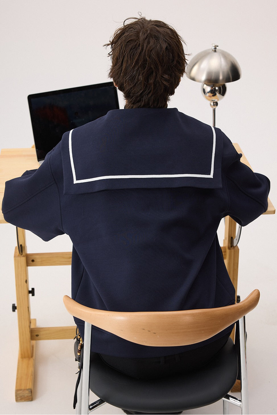 Sailor Collar High-Neck Sweatshirt