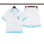 Casablanca White Light Blue Gradient Tennis Logo Shirt & Shorts Two Piece Set