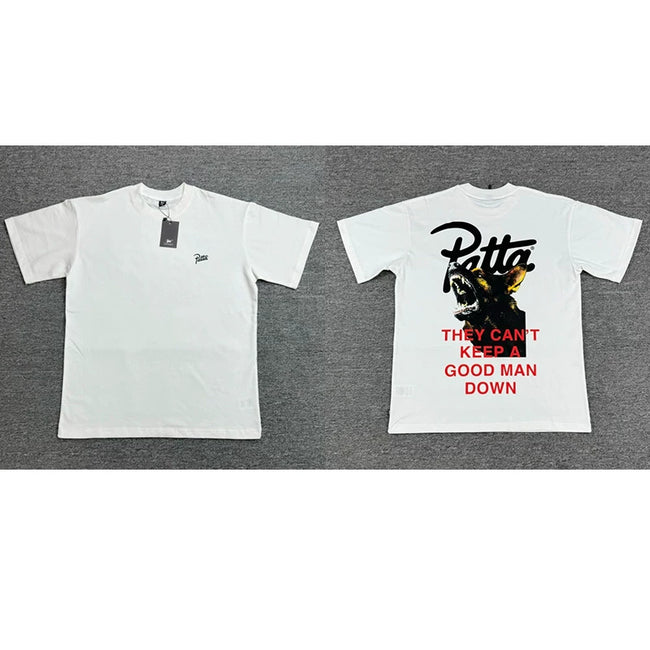 Patta Quote Script Graphic White Short Sleeve T-Shirt Unisex Hover Image