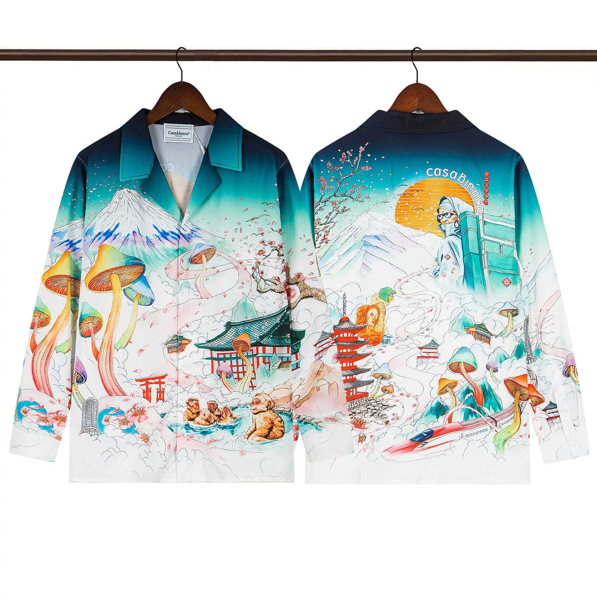 Casablanca Mushroom Forest Temple Scene Long Sleeve Overshirt Jacket Unisex
