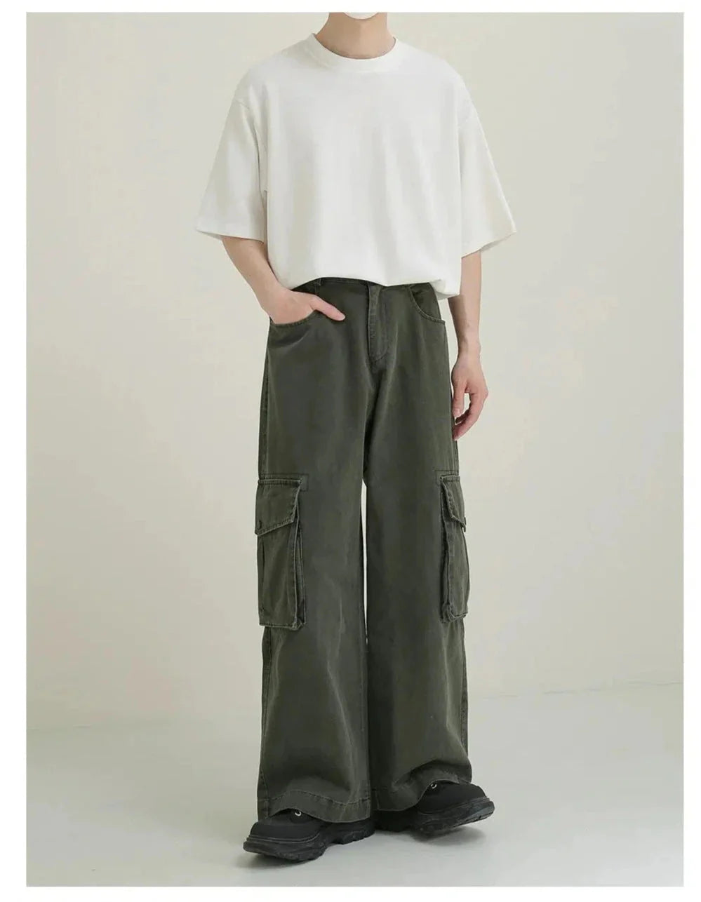 Oversized Basic White Crew Neck T-Shirt