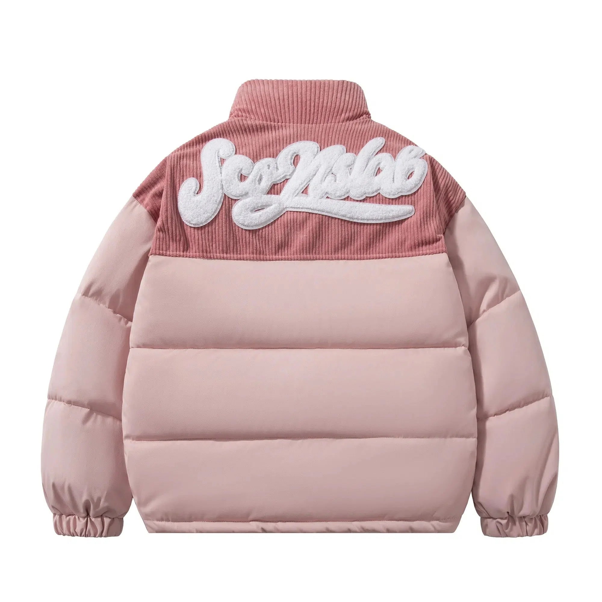 Puffer Jacket with Corduroy Accent