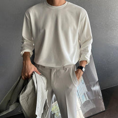 Round Neck Cotton Long Sleeve Shirt