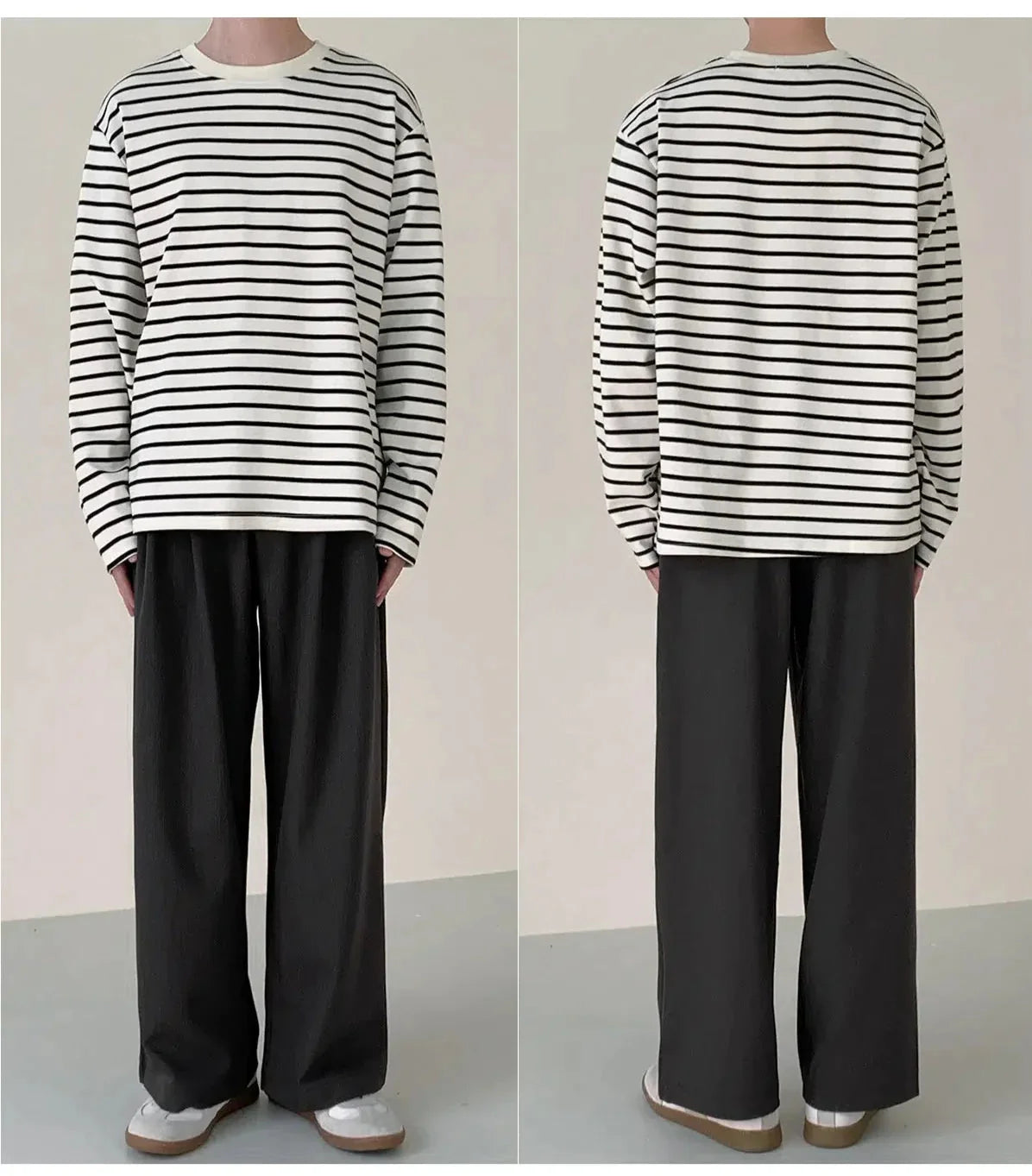 Round Neck Striped Shirt
