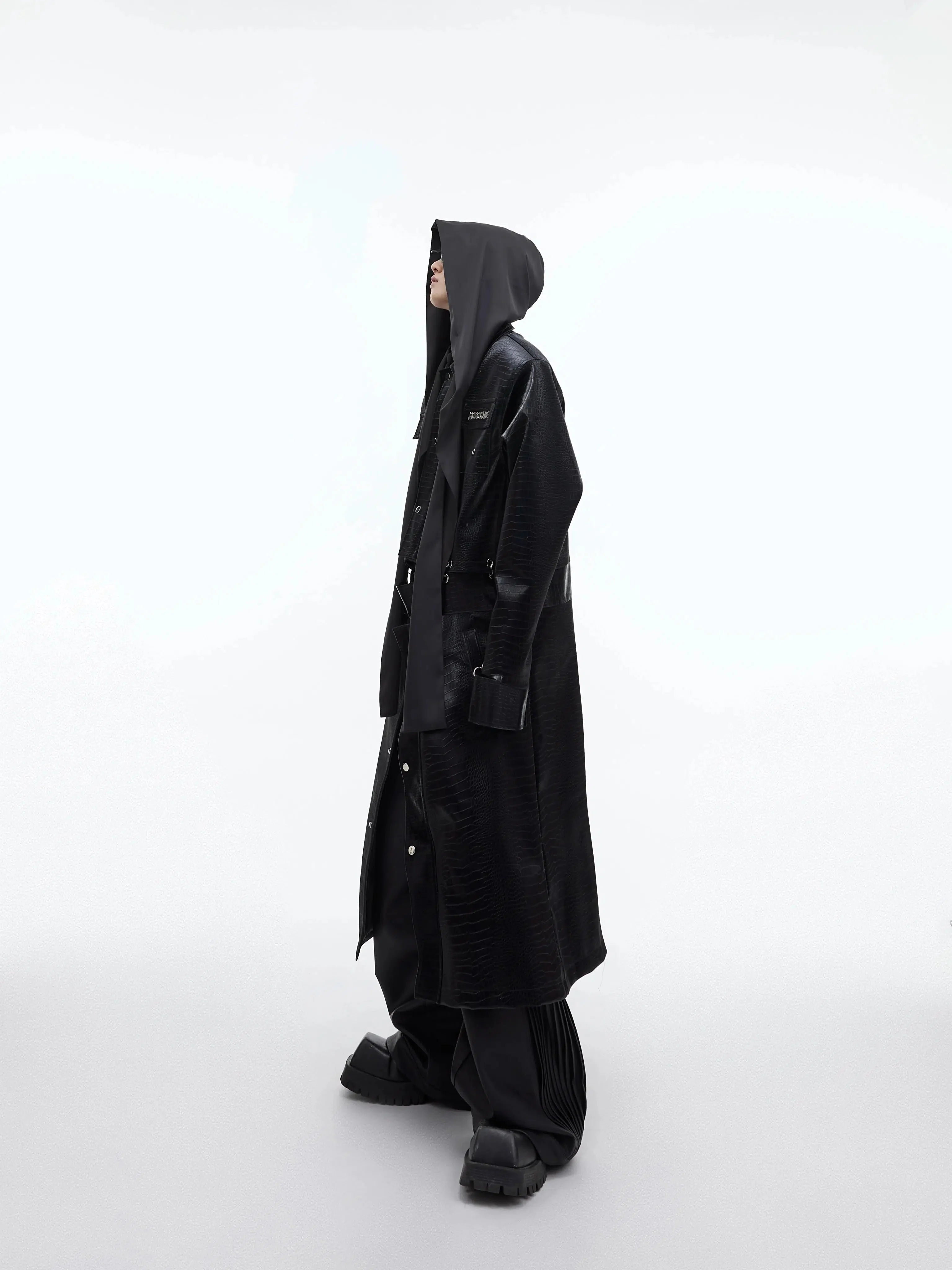 Shawl Hooded Ice Silk Long Sleeve Shirt