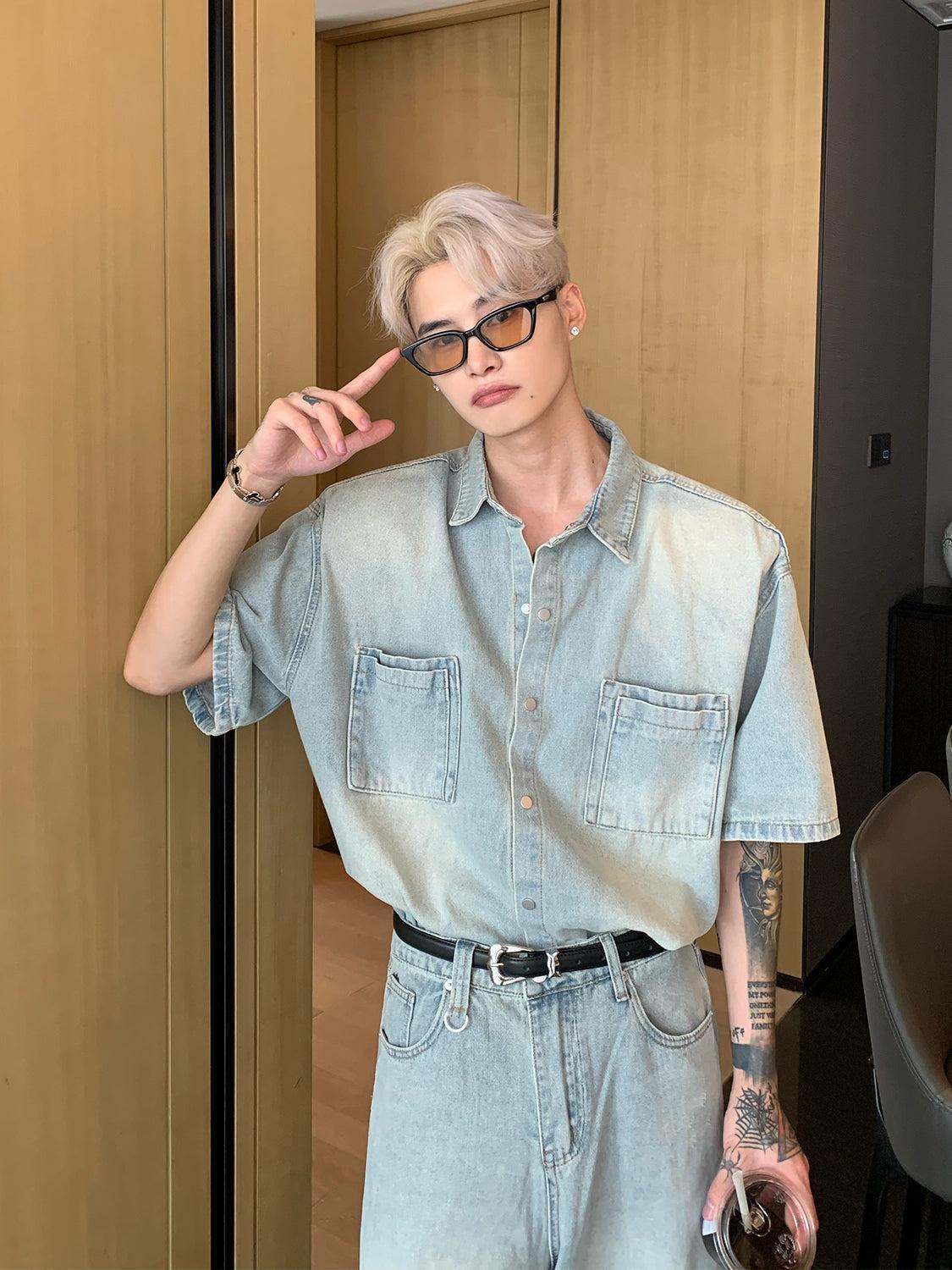 Short Sleeve Denim Shirt