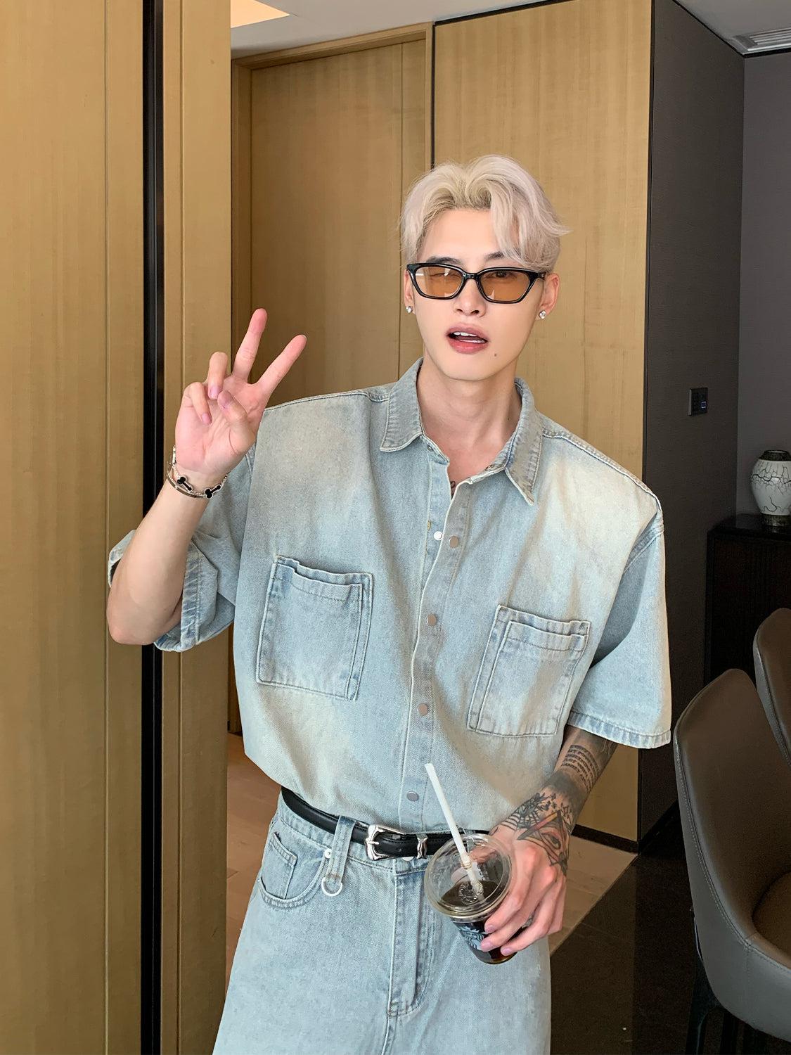 Short Sleeve Denim Shirt