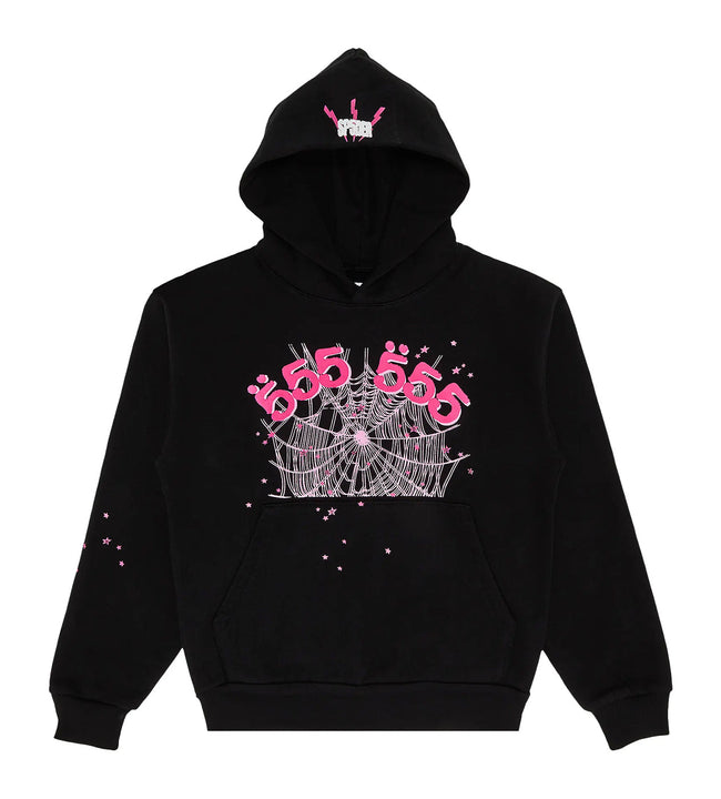 Sp5der Angel Number Hoodie Black Hover Image