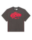 Sp5der Contrast Stitch Slub Tee Slate Grey