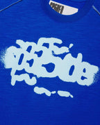 Sp5der Contrast Stitch Slub Tee Tory Blue