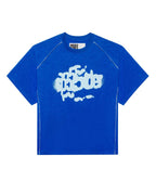 Sp5der Contrast Stitch Slub Tee Tory Blue