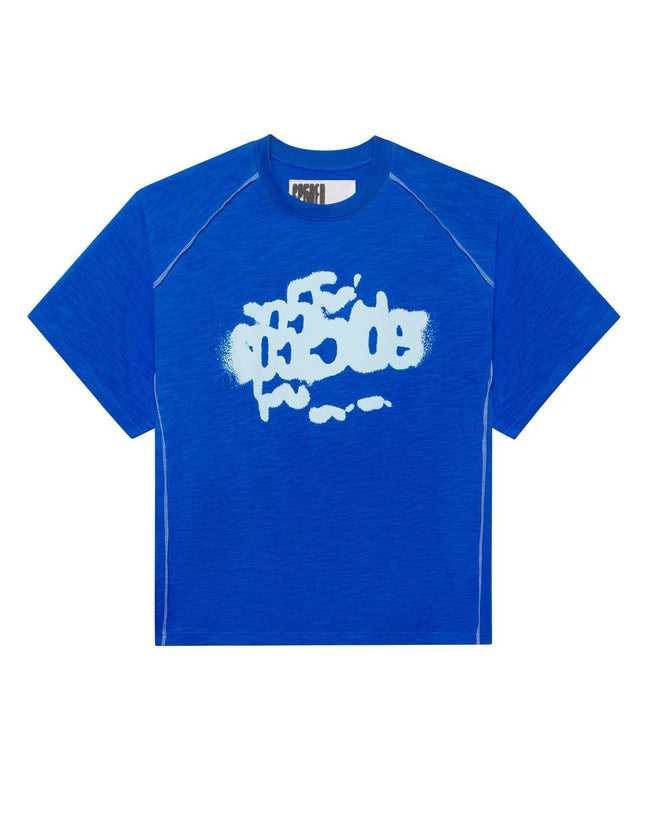 Sp5der Contrast Stitch Slub Tee Tory Blue Hover Image