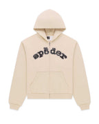 Sp5der OG Logo Mixed Stone Hoodie Cream