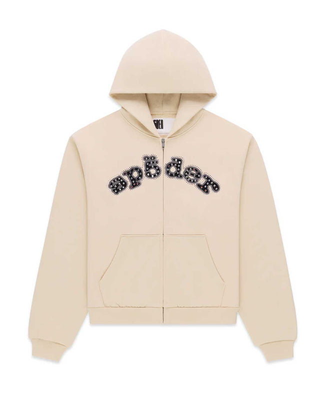 Sp5der OG Logo Mixed Stone Hoodie Cream Hover Image