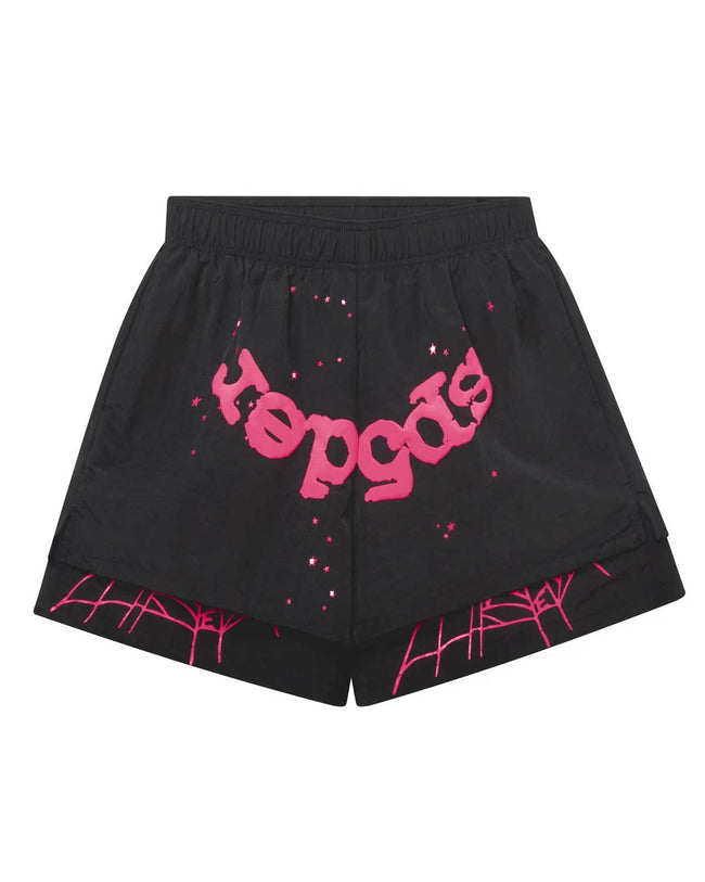 Sp5der OG Web Double Layer Shorts Black/Pink Hover Image