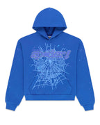 Sp5der Rhinestone Punk V2 Hoodie Blue