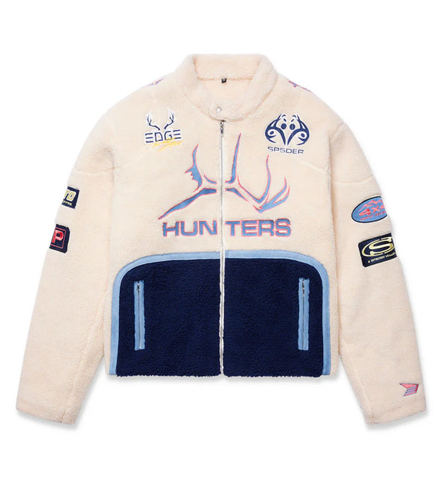 Sp5der Sherpa Hunter Moto Jacket White Hover Image