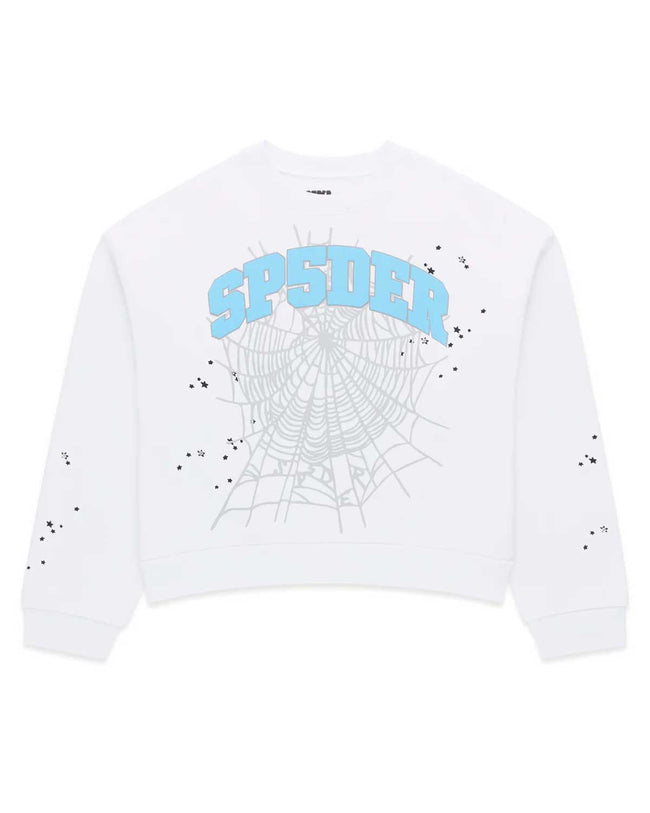 Sp5der Varsity Web Crewneck White Hover Image