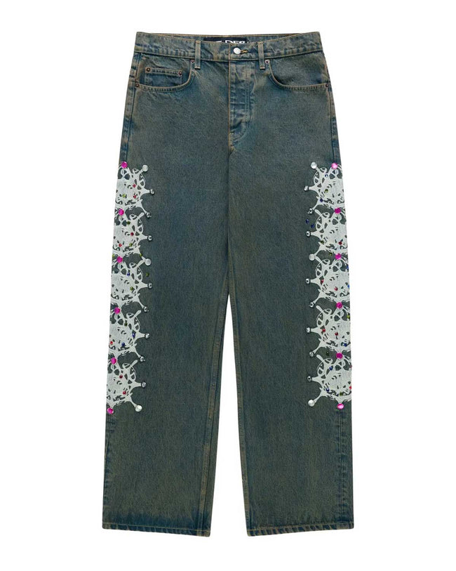 Sp5der Web Stone Denim Pants Indigo Hover Image