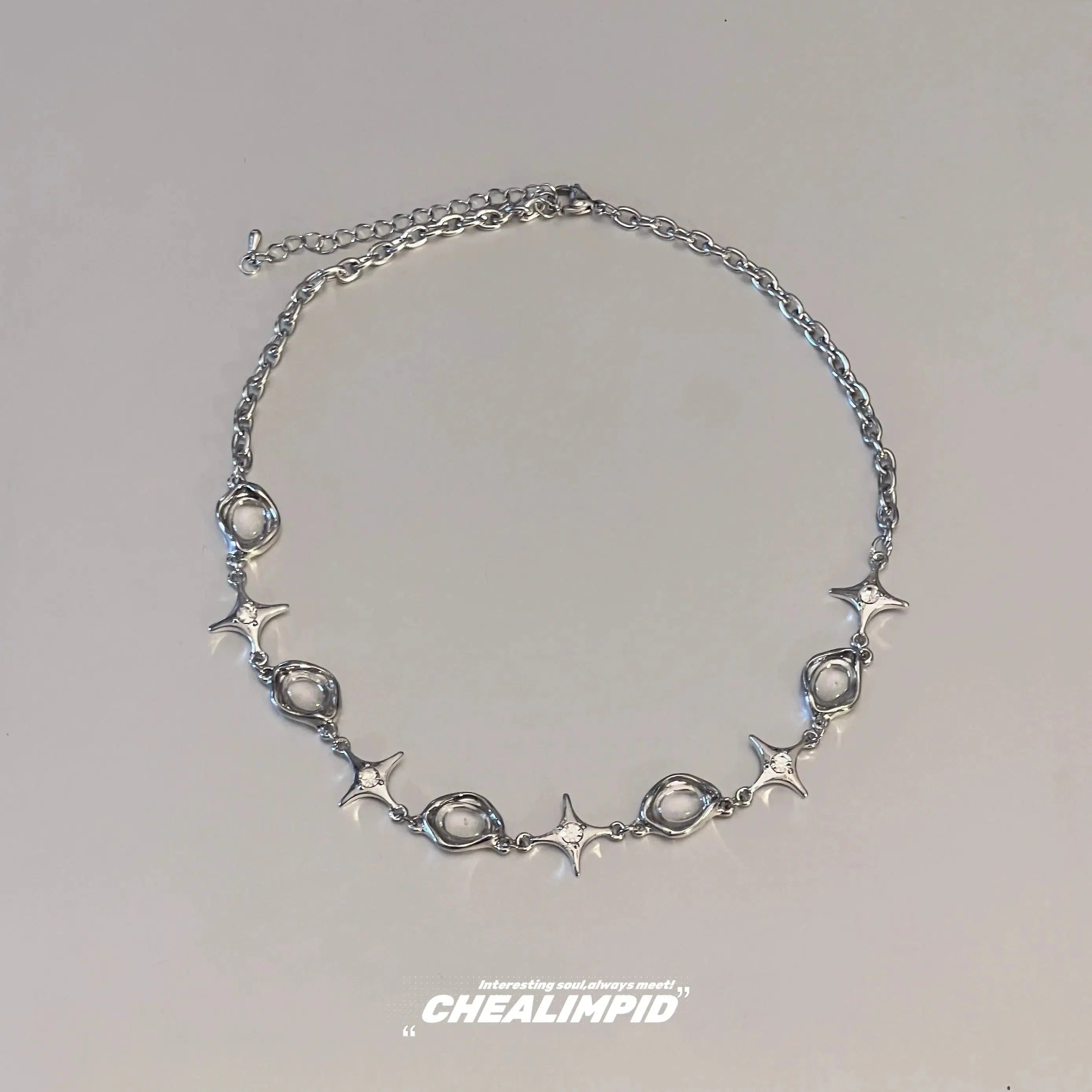 Star Oval Irregular Zircon Necklace
