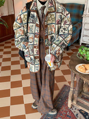 Vintage Cat Print Jacket