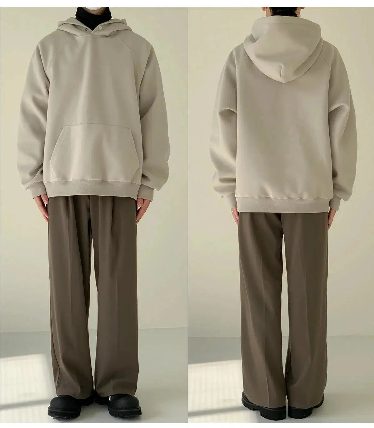 Woolen Sweatshirt with Kangaroo Pocket
