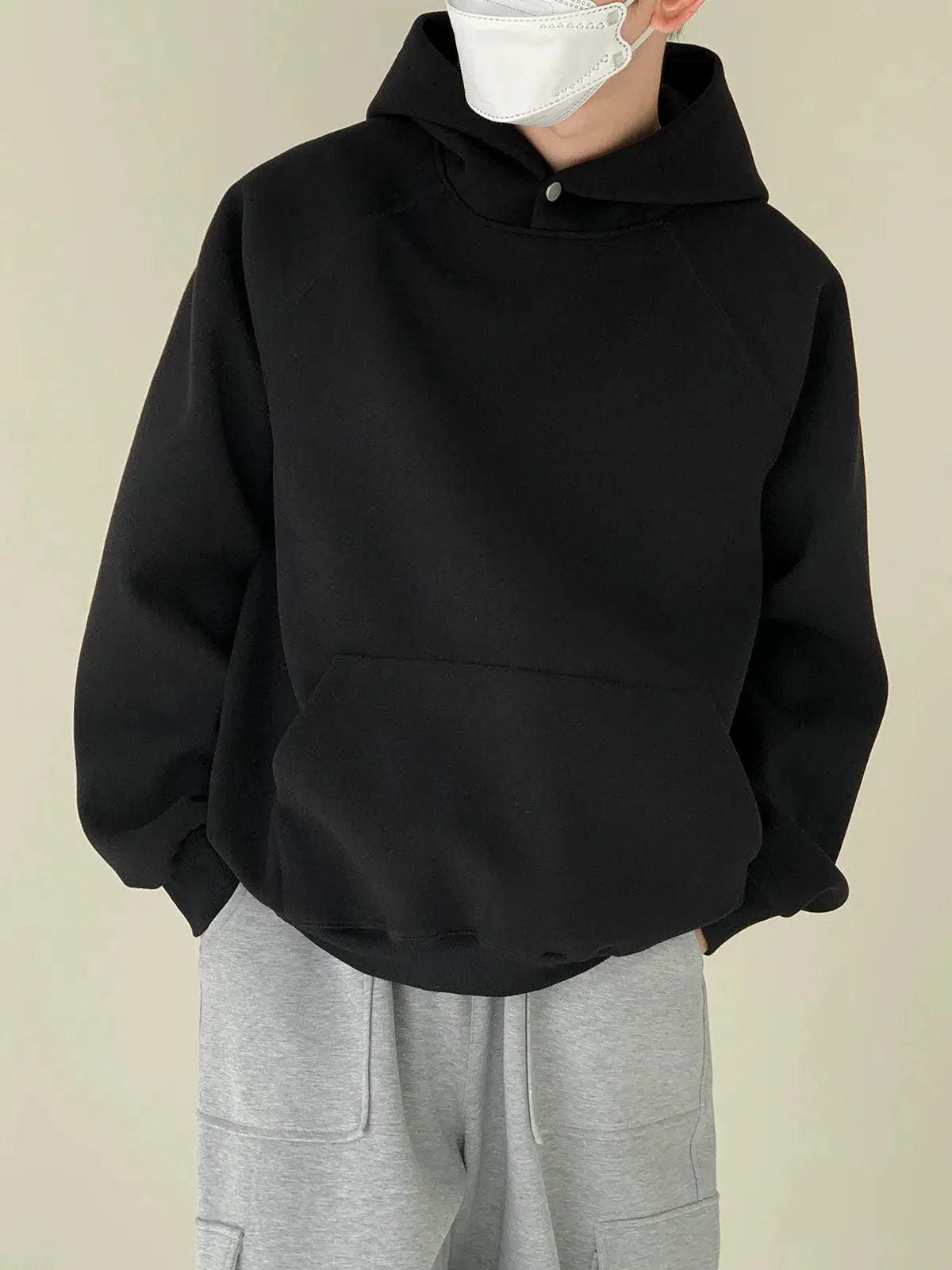 Woolen Sweatshirt with Kangaroo Pocket