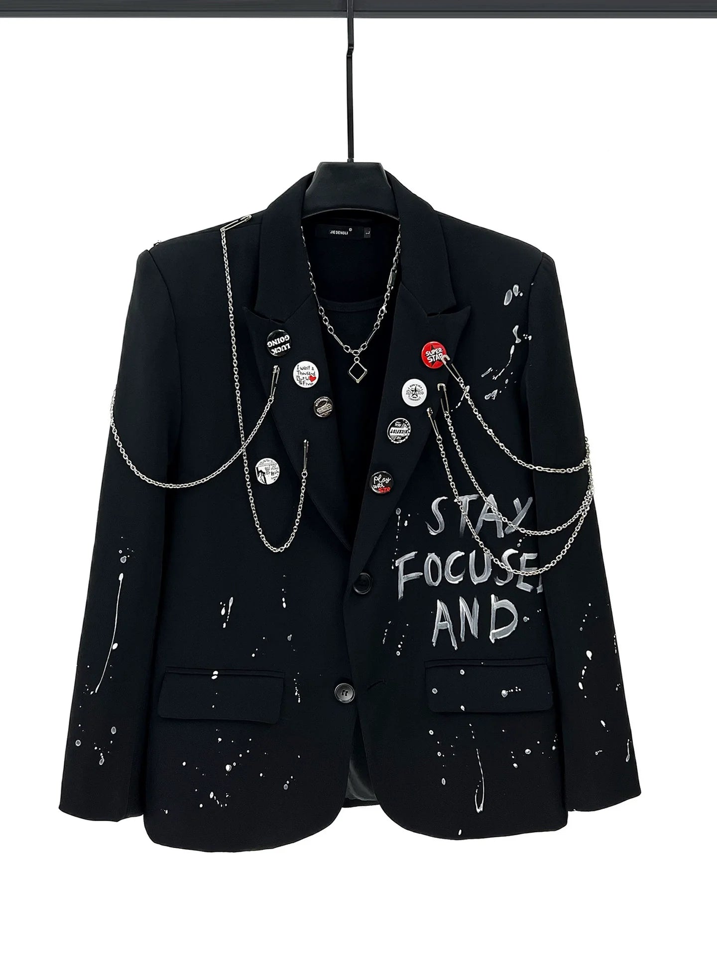 Graffiti Chain Detail Loose Jacket