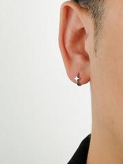 Four Pointed Star Hoop Earrings