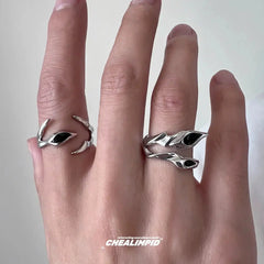 Black Gemstone Metal Ring