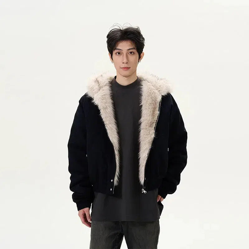 Insulated Faux Fur Hooded Jacket