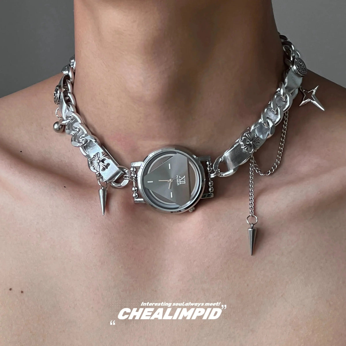 Watch Pendant Chain Necklace
