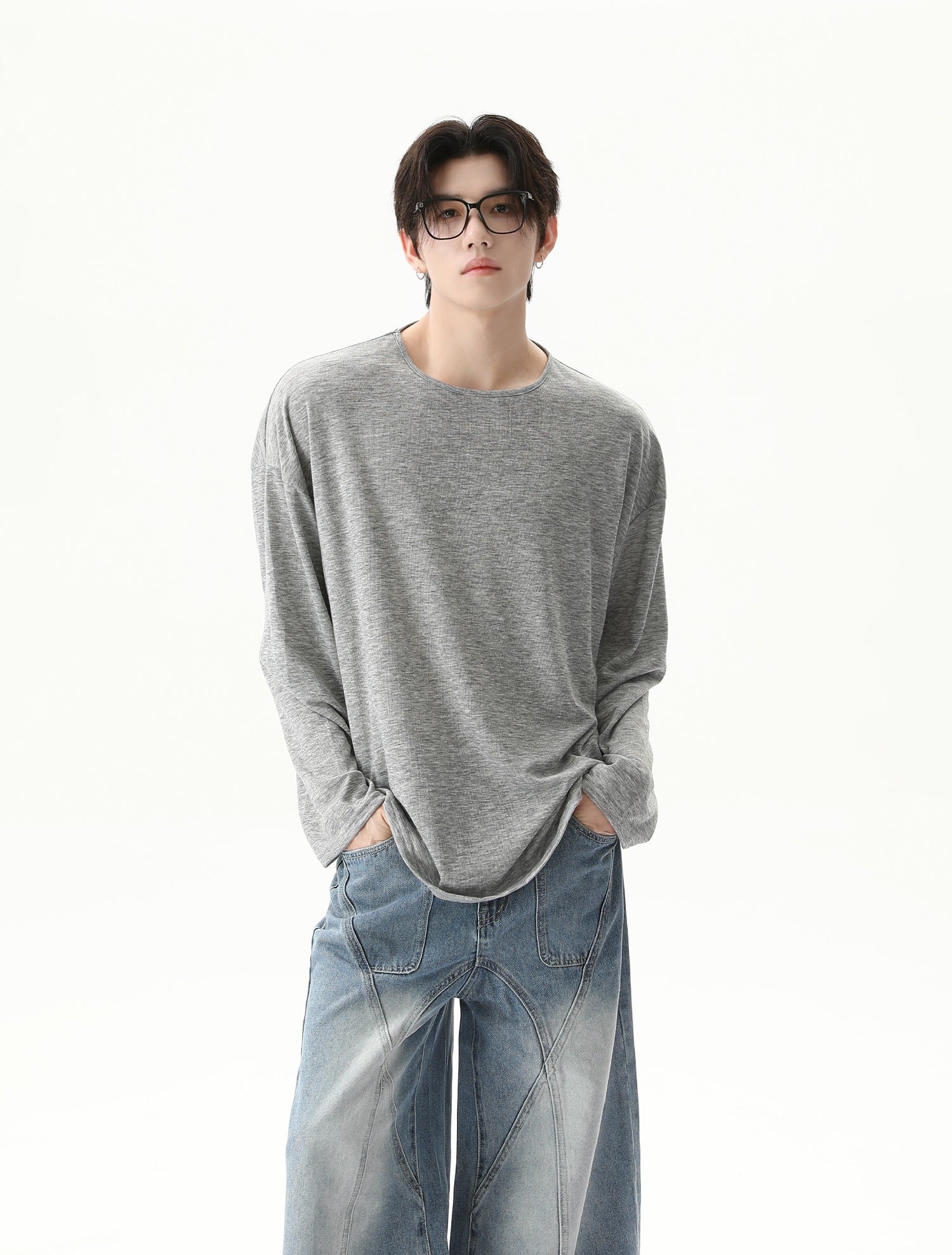 Loose Fit Long Sleeve Round Neck Pullover