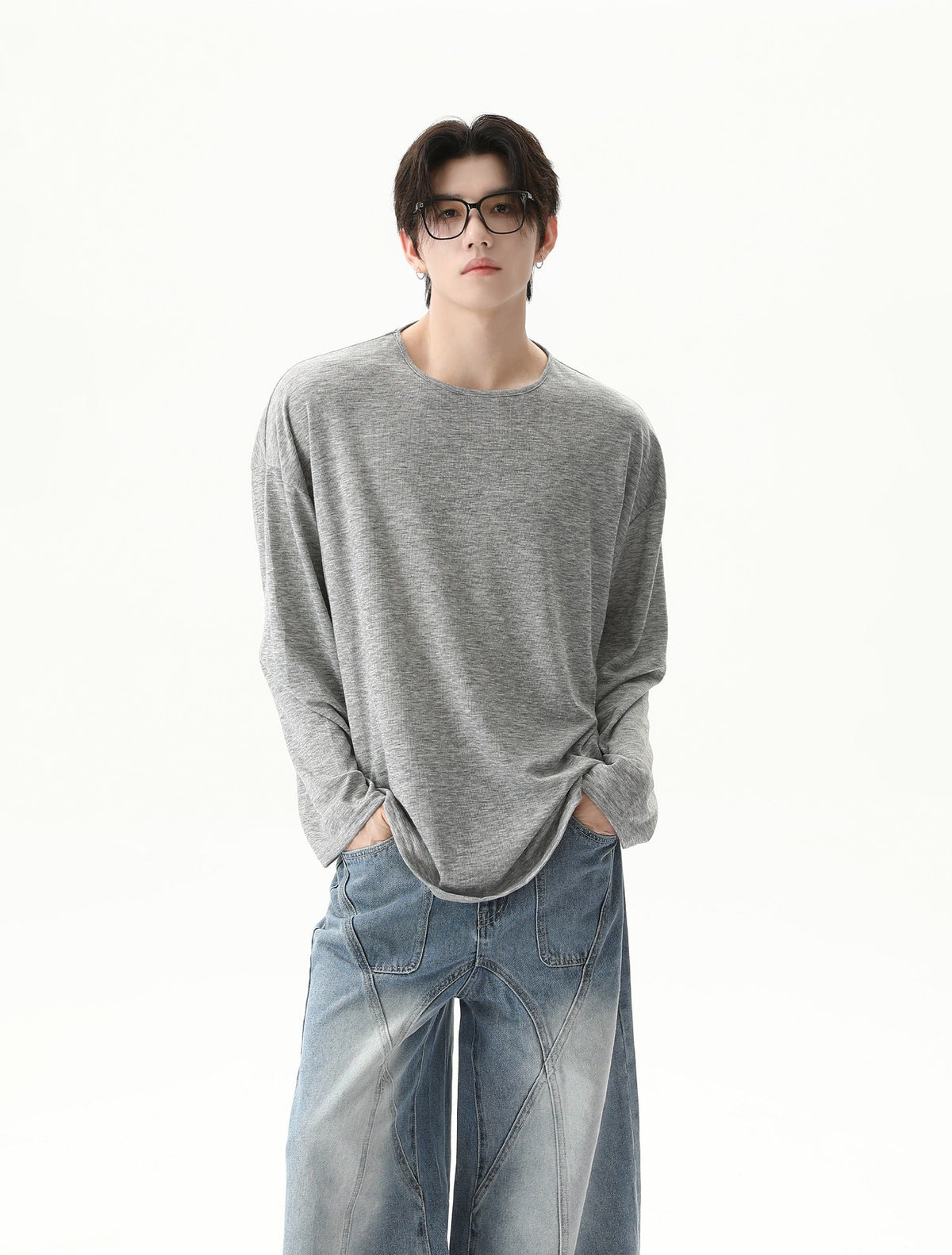 Loose Fit Long Sleeve Round Neck Pullover