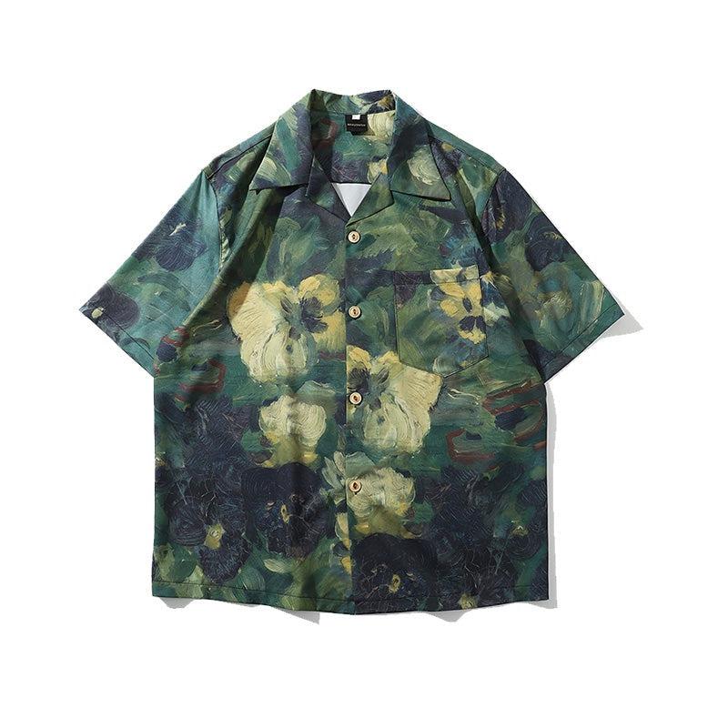 Retro Oil Painting Short-sleeved Shirt