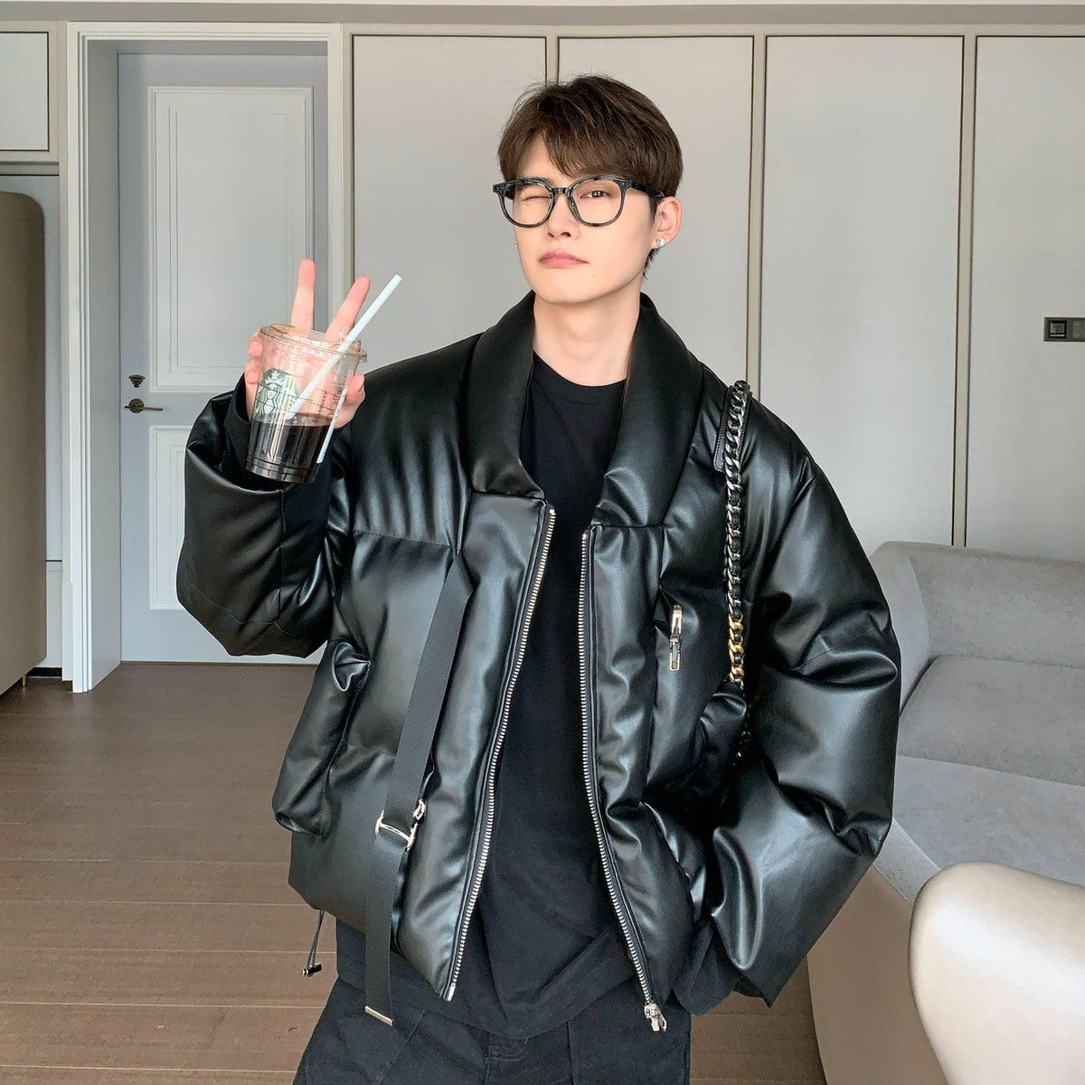 PU Cotton Leather Jacket