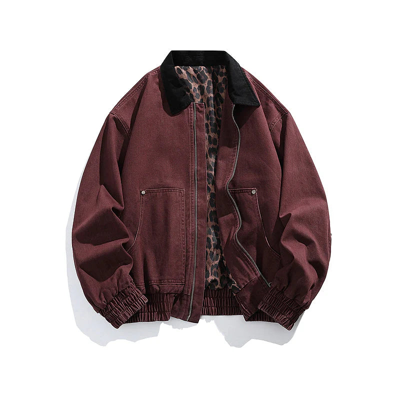 Contrast Lapel Loose Jacket