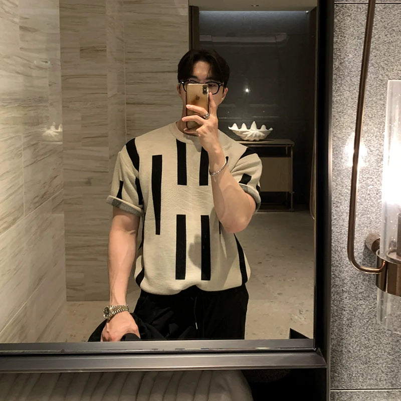 Knitted Short Sleeve Pullover