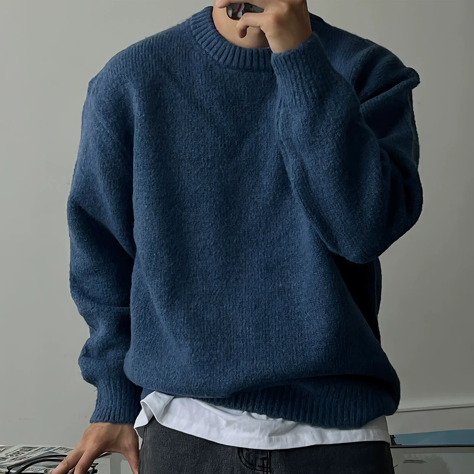 Round Neck Thick Knit Sweater