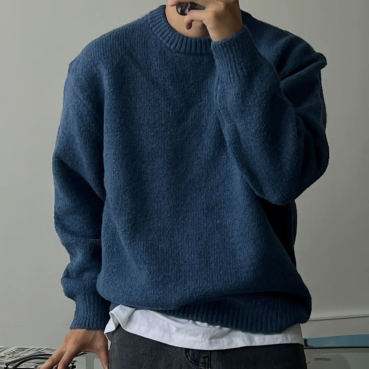 Round Neck Thick Knit Sweater
