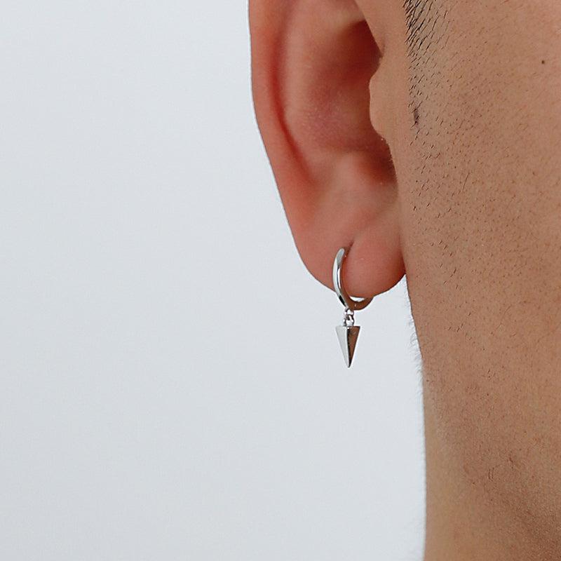 Tapered Drop Hoop Earrings