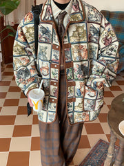 Vintage Cat Print Jacket