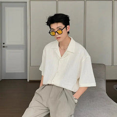 Cuban Collar Short Sleeve Shirt
