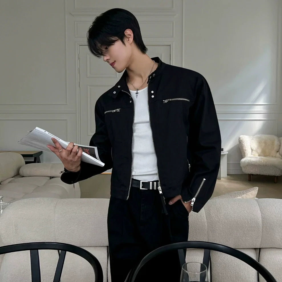 Functional Stand-Up Collar Short Jacket