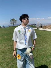 Hand-painted Graffiti Short-sleeve Shirt