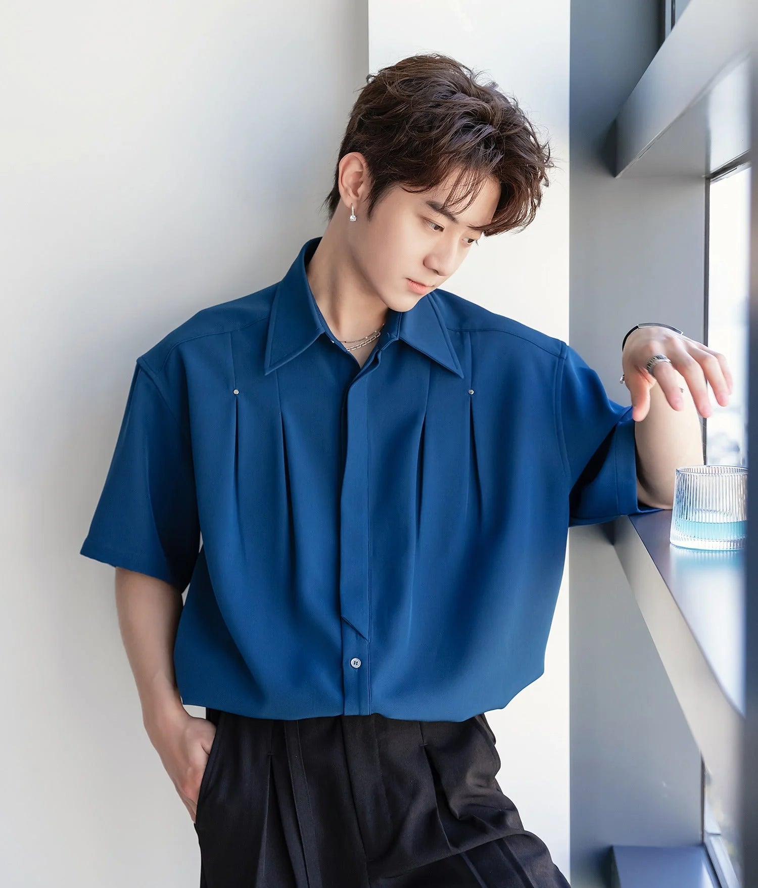 Short-Sleeve Business Lapel Shirt