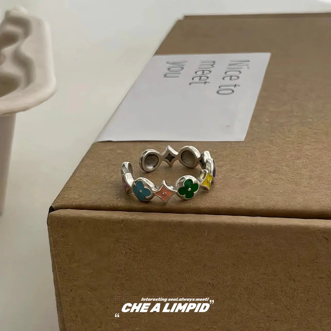 Floral Geometric Patterned Ring