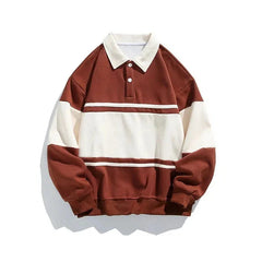 Loose Fit Color Block Polo Shirt