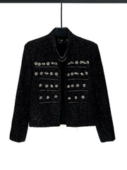 Shiny Metal Embellished Short Jacket
