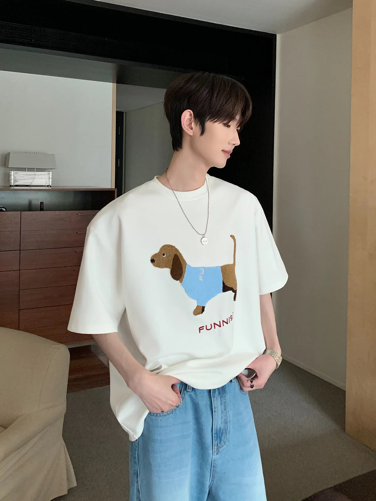 Dachshund Embroidery T-Shirt